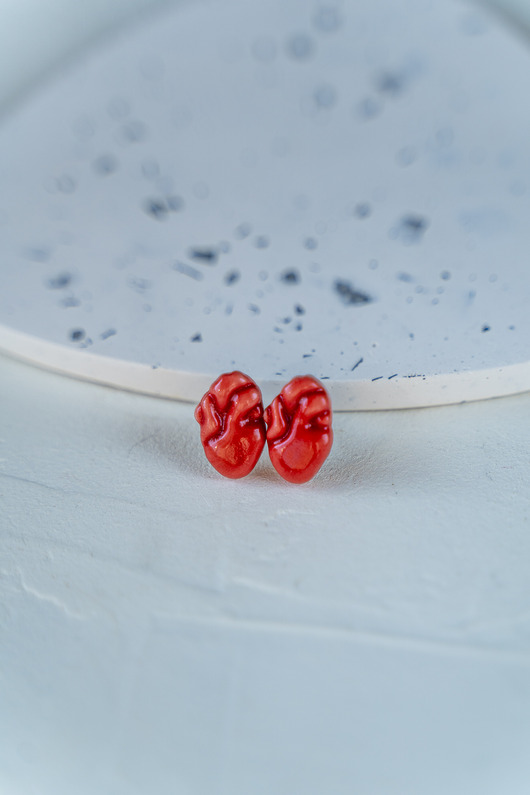 kolczyki ceramiczne Kolczyki porcelanowe HEART