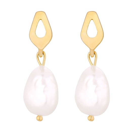 kolczyki pozłacane Złote kolczyki z naturalnymi perłami