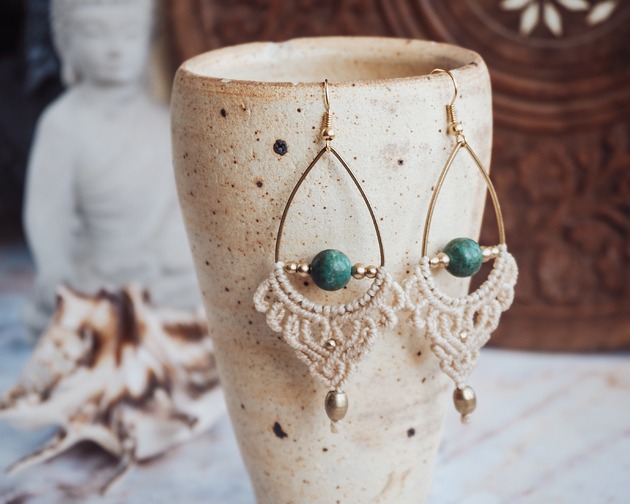 kolczyki soutache Kolczyki z z turkusem 'UDAYA'