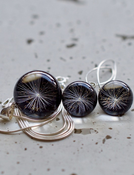 zestaw-dmuchawce w żywicy 1 Grol Jewellery