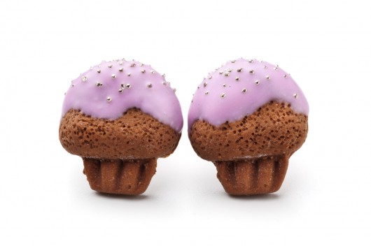 Kolczyki muffinki chabersztyna