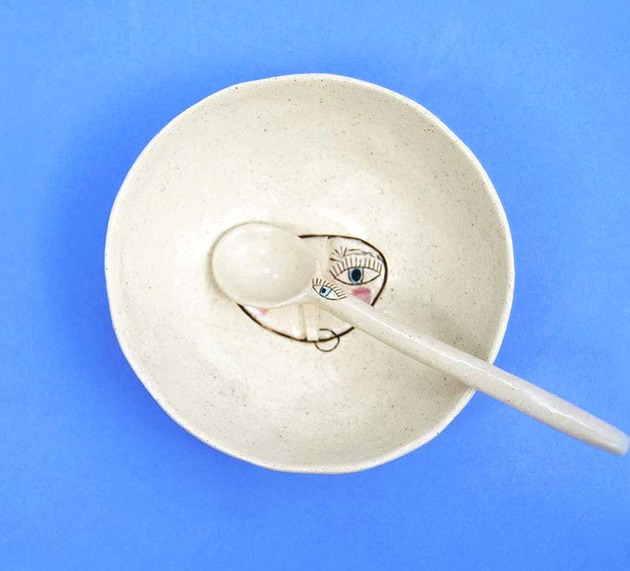 miski i misy Miseczka "face to face" z łyżeczką II