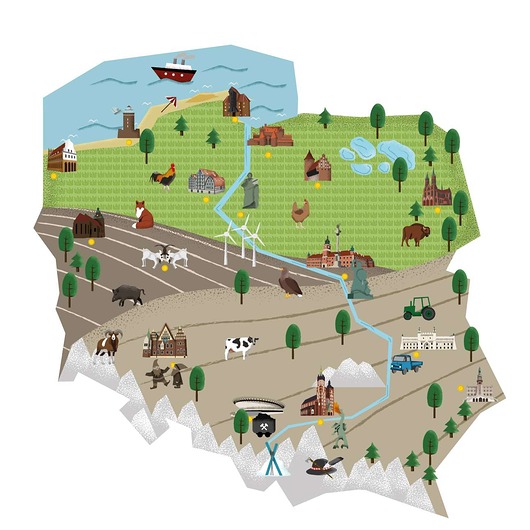 naklejki ścienne do pokoju dziecka Naklejka Mapa Polski 150x100cm