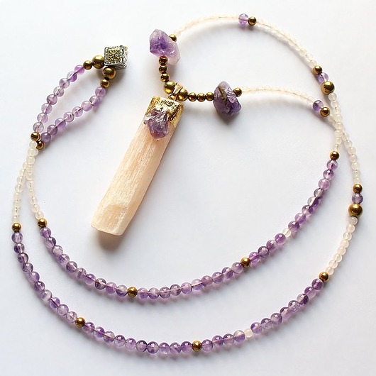 wisiory Surowy kalcyt ametyst kwarc różowy