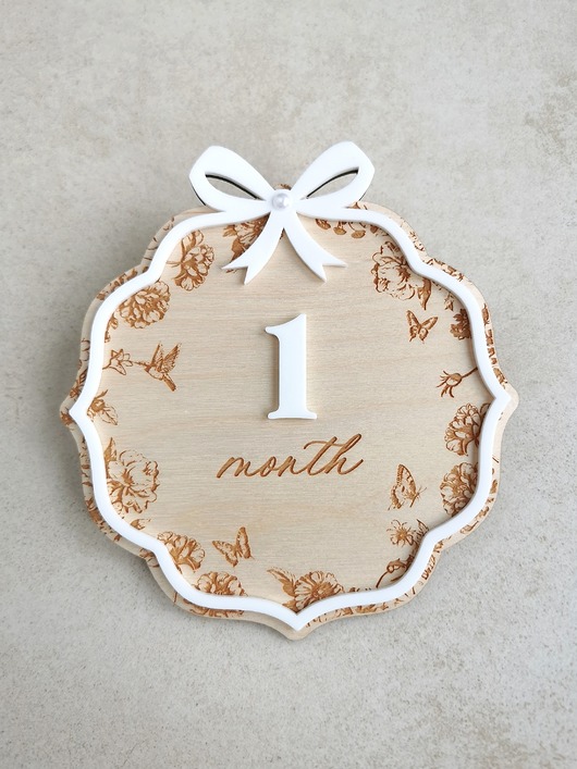 niemowlak - inne Tabliczka do zdjęć dla noworodka, tabliczka z miesiącami, pierwszy rok