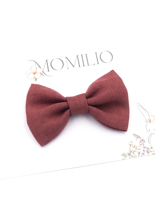ozdoby do włosów dla dzieci Spinka do włosów Linen Bow Cinnabar
