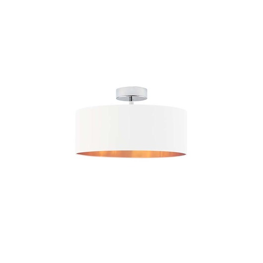 Biała lampa plafonowa z abażurem ze złotym wnętrzem WENECJA GOLD fi - 30 cm LYSNE
