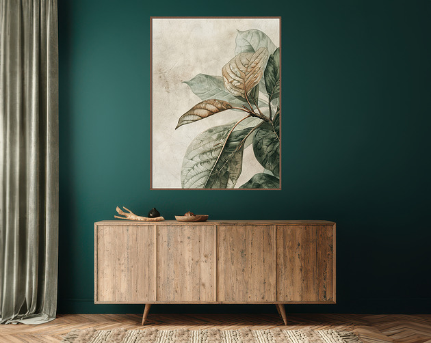 plakaty Liście magnolii - Plakat, druk - Chiński Orient, Zen, Wabi Sabi #96