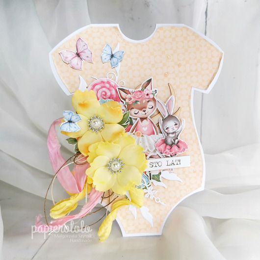 kartki scrapbooking Kartka bodziak z okazji urodzin dla dziecka