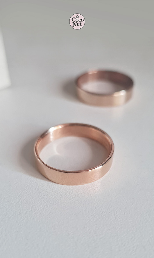 obrączki ślubne Różowe złoto obrączki klasyczne FLAT