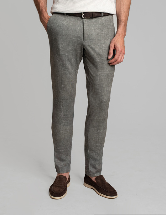 spodnie męskie Spodnie do zestawu lumarzo zielony slim fit