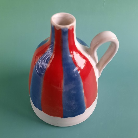 wazony Wazon butelka biało niebiesko czerwona pasy morski vibe