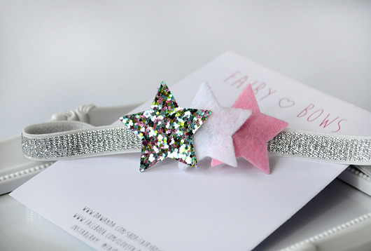 ozdoby do włosów dla dzieci FairyBows Opaska trzy gwiazdki