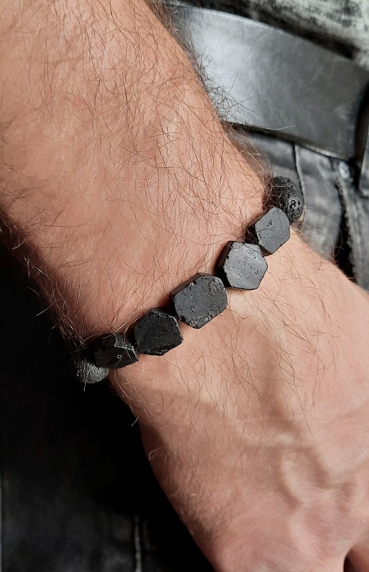Bransoleta Męska Czarna II  Amulet ZIĘBA