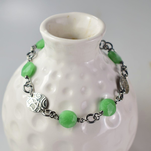 bransoletki z kamieni naturalnych Elnora - srebrna bransoletka z awenturynem