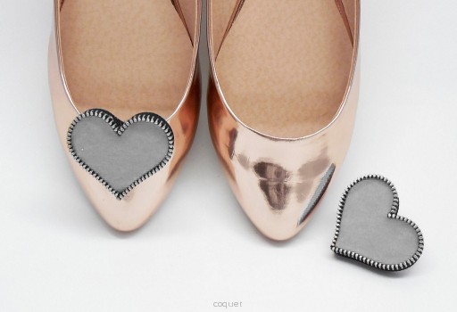 I love U/  Grey- klipsy do butów Coquet Coquet