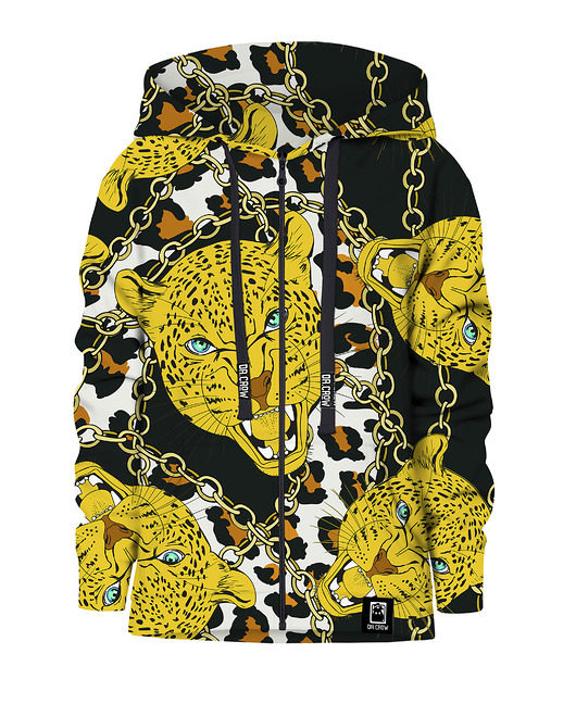 bluzy dla chłopców Bluza Zamek Chłopiec DR.CROW Leopard Spots