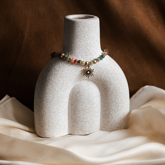 chokery Choker z kryształów z zawieszką.