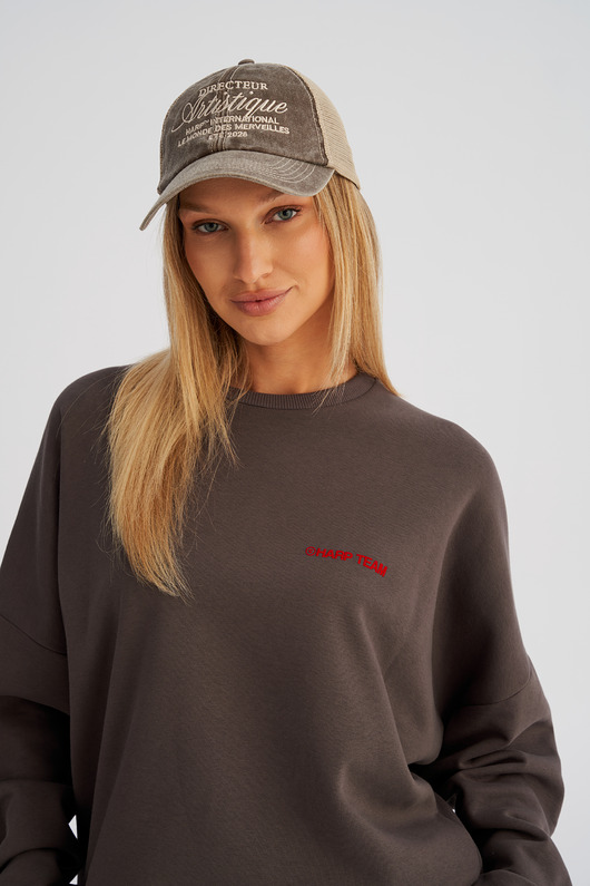 czapki damskie Czapka truckerka VINTAGE TSC brązowa