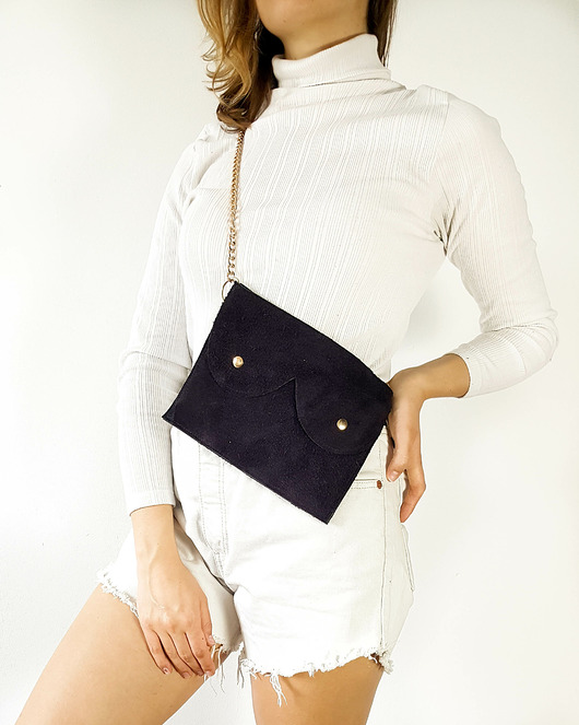 saszetka nerka Cycko nerka czarna zamsz