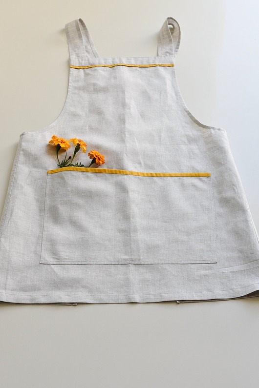 Modny,lniany fartuszek w stylu japońskim Lomme bag