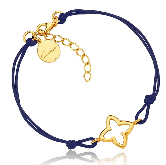 Bransoletka sznurkowa z lilijką- srebro 925 Coccola JEWELLERY