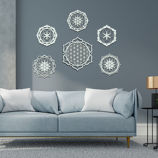 Drewniane Panele Dekoracyjne KWIAT ŻYCIA 6szt Missing Decor