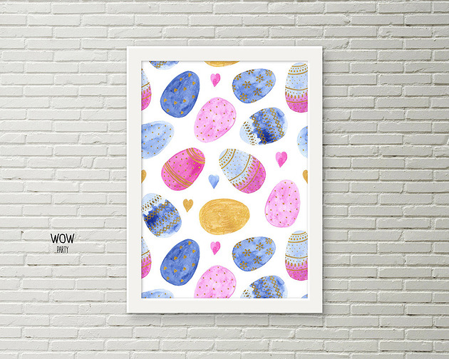 Plakat wielkanocny A4 pisanki WOW party