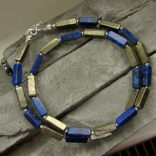 Lapis i piryt - naszyjnik RayOfArt