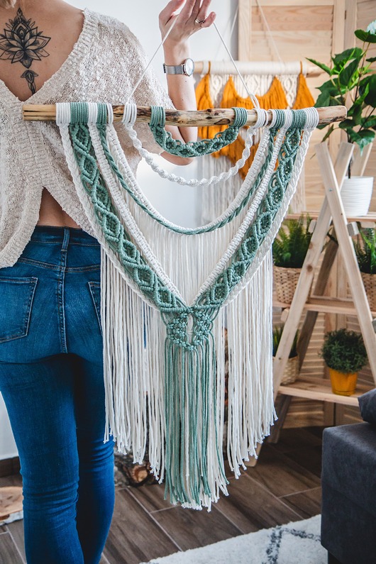 makramy Makrama ścienna ozdoba salonu prezent boho
