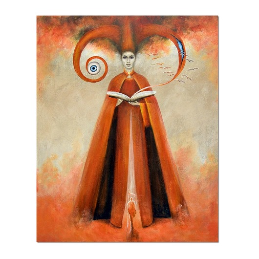 obrazy Czytanie z Księgi Wejścia, surrealizm, realizm magiczny, oryginalny obraz