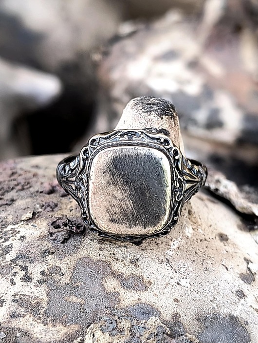 pierścionki srebrne Sygnet Mirror, pierścionek ze srebra próby 925