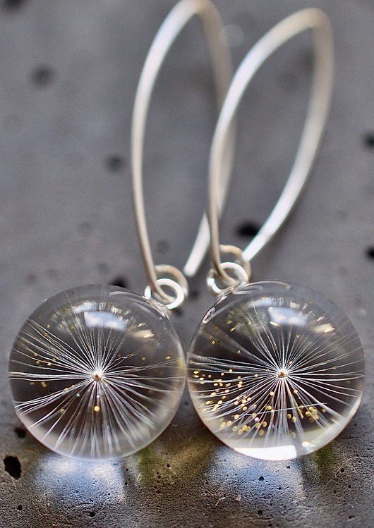 Kolczyki srebrne z gwiazdką dmuchawca Grol Jewellery