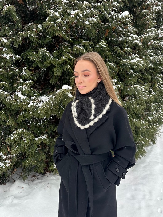 szale damskie Mira szal chusta z baby alpaki z ozdobną ramką alpaka & merino  handmade