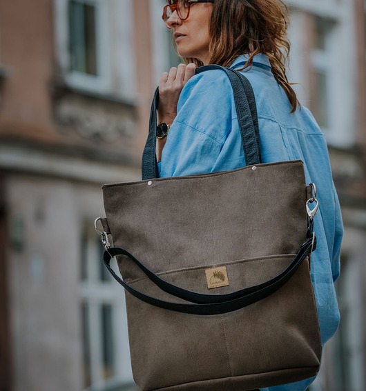 torby XXL Taupe torba z wodoodpornego nubuku