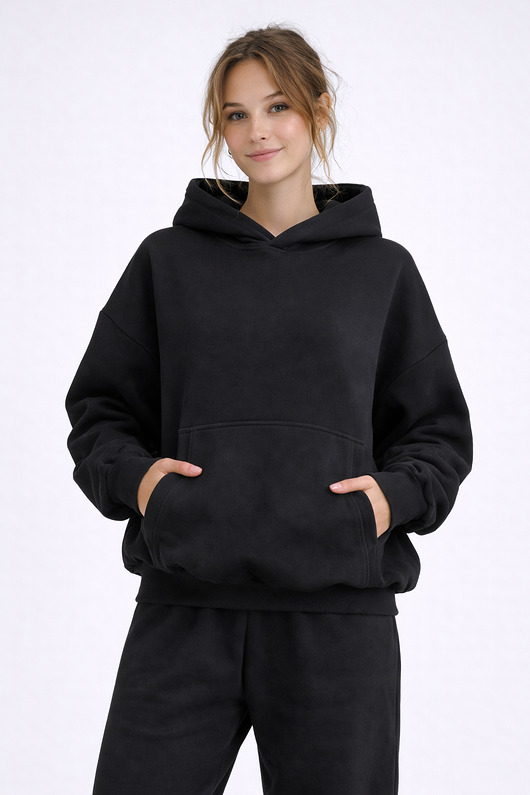 bluza z kapturem damska Bluza - 330 GSM  Black