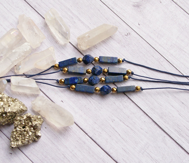 bransoletki z kamieni naturalnych Lapis lazuli & hematyt : odprężenie, ochrona