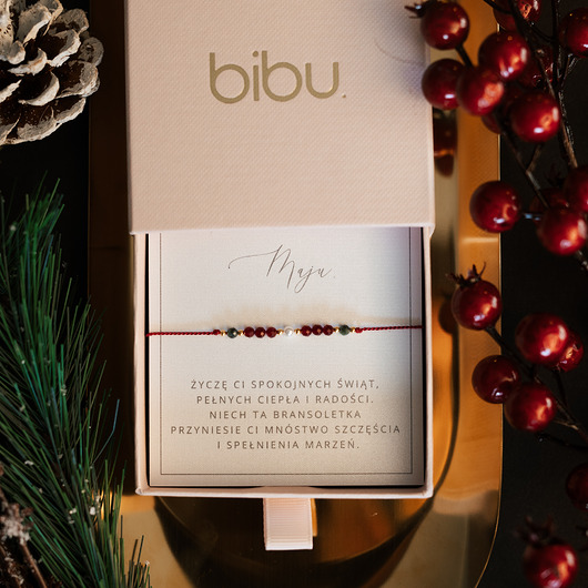 bransoletki na sznurku Bransoletka z życzeniami, rubin i szmaragd