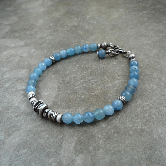 bransoletki srebrne Błękitna bransoletka srebro 925