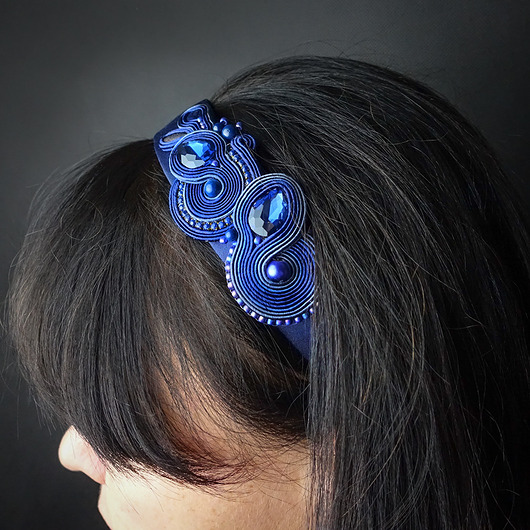 opaski do włosów Opaska na włosy w kolorach granatu