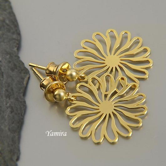 gold flowers - kolczyki yamira