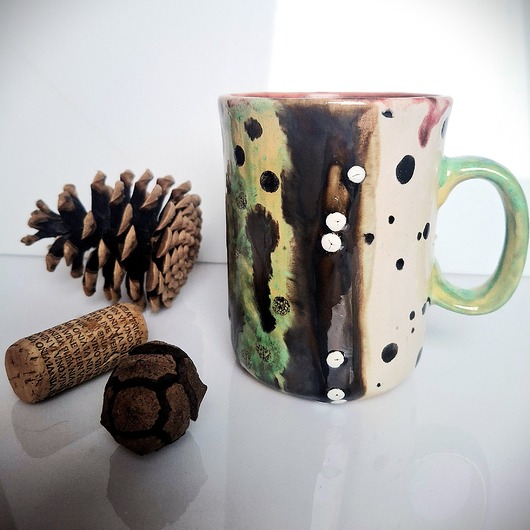 kubki Ceramiczny kubek w stylu boho - Natura