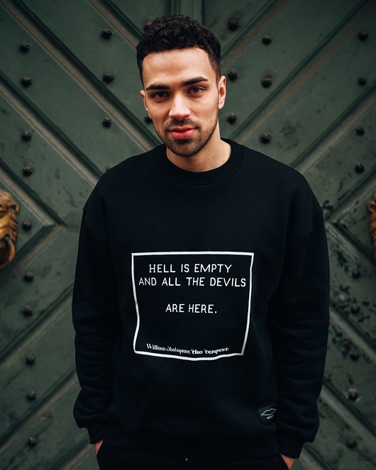 bluzy męskie Bluza unisex z cytatem, Szekspir, Hell is empty