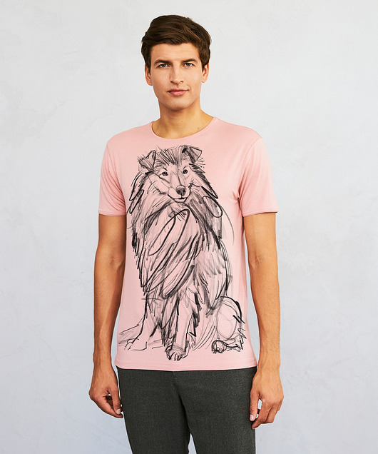 t-shirty męskie Shetland Dog Men's T-shirt light pink