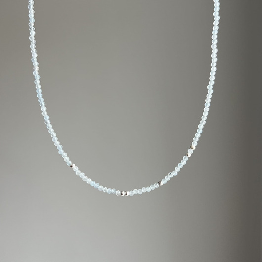 korale Naszyjnik WODA akwamaryn kamienie naturalne pozłacane elementy