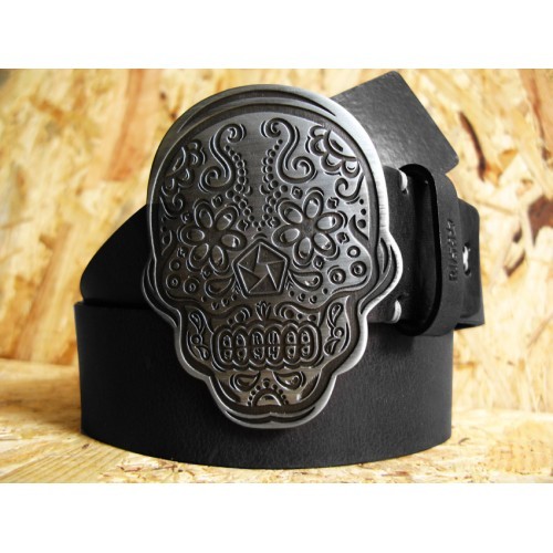 BELT MEXICAN SKULL / Black 40mm RUSH