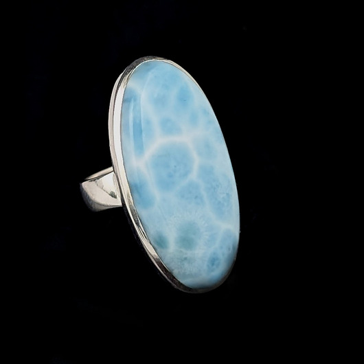 pierścionki srebrne Pierścionek klasyczny z larimarem