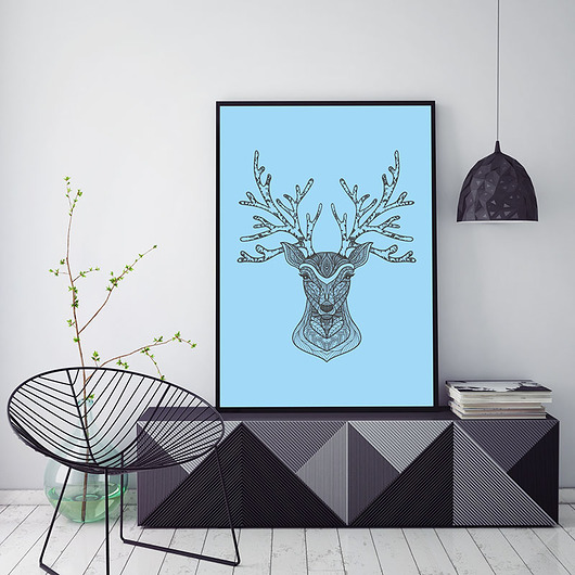 plakat. jeleń (format A3) Love Life and Forest