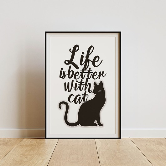 plakaty Plakat - Life is better with cat 2
