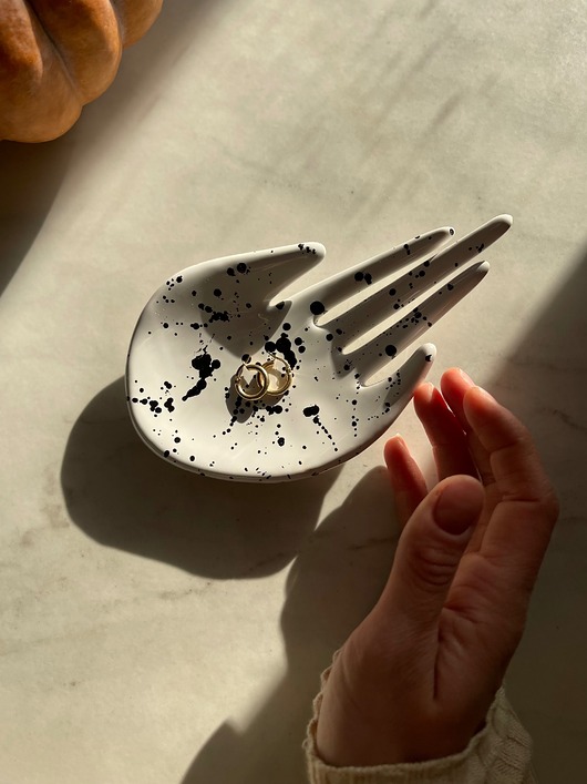 pojemniki na biżuterię Ceramiczna Łapka Handmade Talerzyk na Biżuterię Dalmatyńczyk